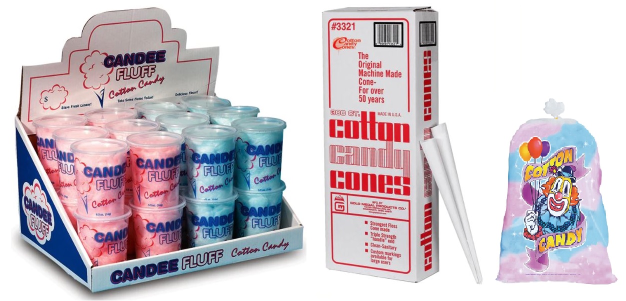 Cotton Candy Cones,Bags and Containers